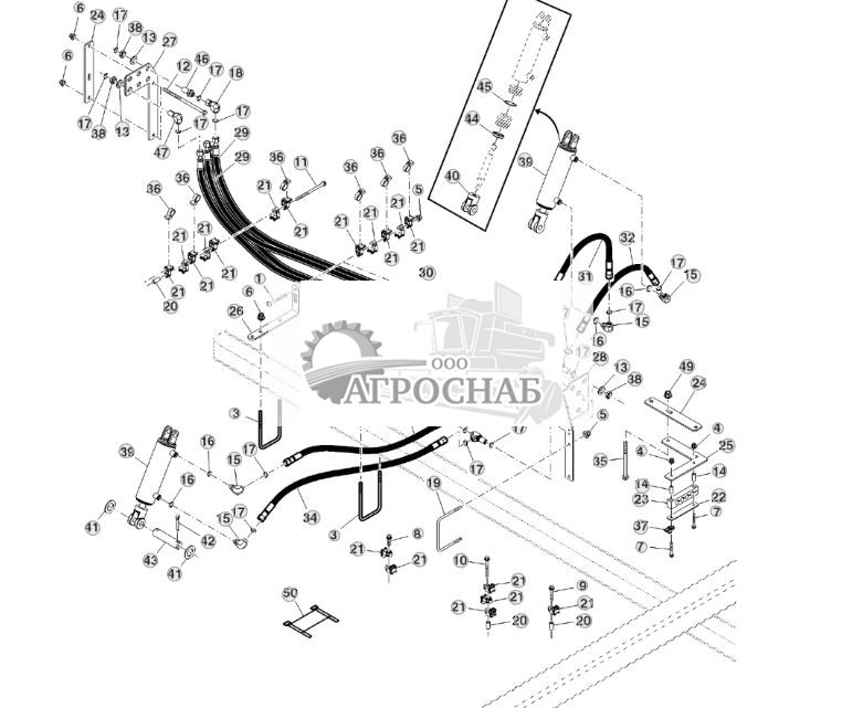 Brackets and Hoses, Inner Wing Fold, 60', LH Illustrated (740101 - 775100) - ST518987 99.jpg